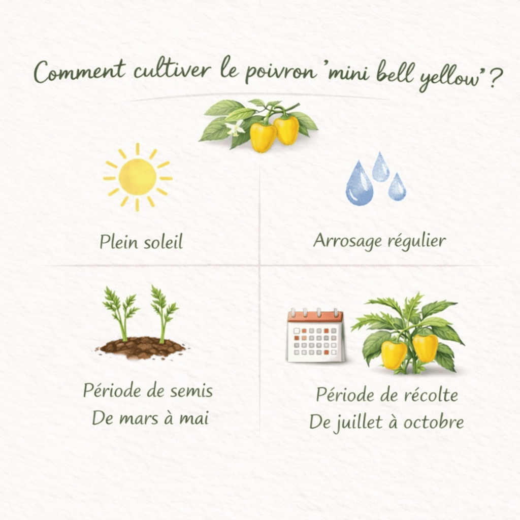 Kit poivron 'mini bell yellow' 4 L