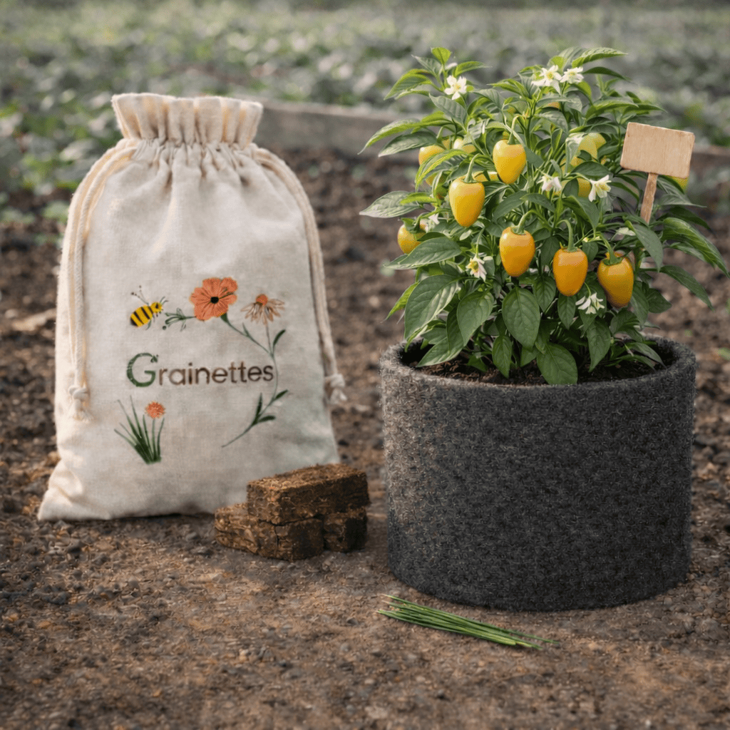 Kit poivron 'mini bell yellow' 4 L