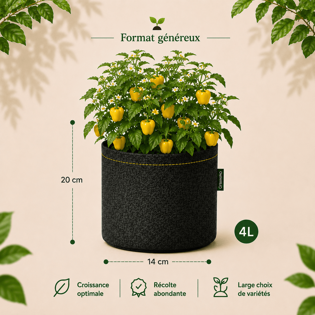 Kit poivron 'mini bell yellow' 4 L